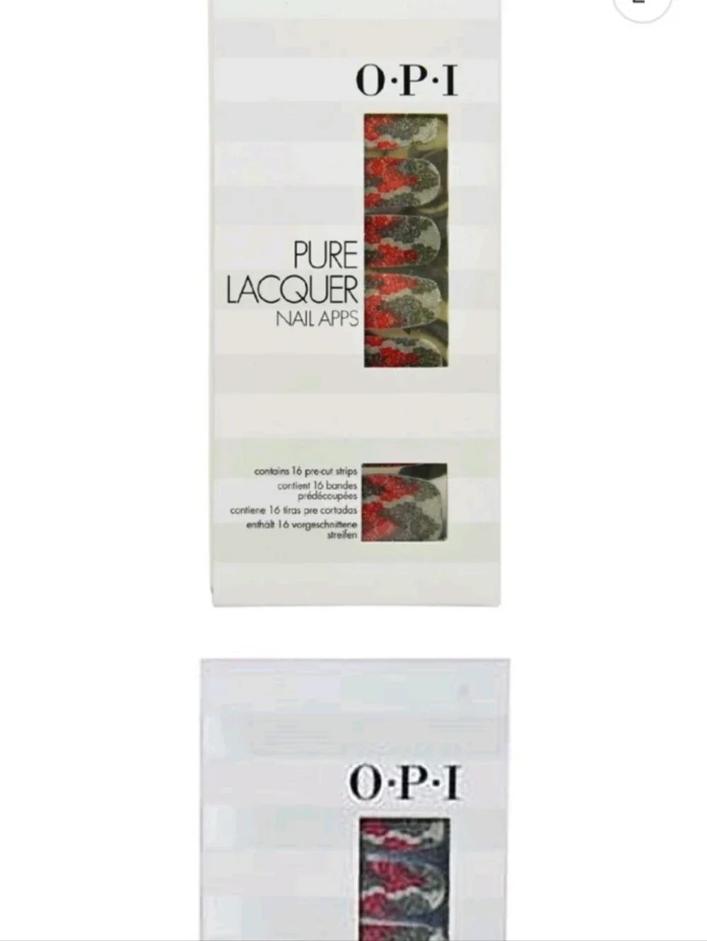 OPI Pure Lacquer Nail Apps Pink Silver Lace AP114 16 Count Wrap